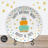 Happy Birthday Personalized Plate, Dots, Sprinkles, Cupcake, First Birthday Girl or Boy, Teen Birthday, Milestone