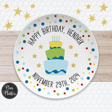 Happy Birthday Personalized Plate, Dots, Sprinkles, Cupcake, First Birthday Girl or Boy, Teen Birthday, Milestone