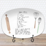 Handwritten Recipe Platter from Photo | Custom Family Recipe Keepsake Plate | Personalized Mother’s Day Gift for Mom or Grandma