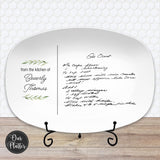 Handwritten Recipe Platter from Photo | from the kitchen Custom Family Keepsake | Personalized Mother’s Day Gift for Mom or Grandma