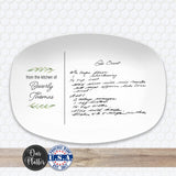Handwritten Recipe Platter from Photo | from the kitchen Custom Family Keepsake | Personalized Mother’s Day Gift for Mom or Grandma