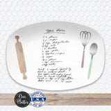 Handwritten Recipe Platter from Photo | Custom Family Recipe Keepsake Plate | Personalized Mother’s Day Gift for Mom or Grandma