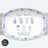 Birth Month Flower Family Personalized Platter, Custom Grandma Garden Gift from Grandkids, Mothers Day