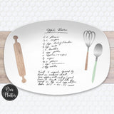 Handwritten Recipe Platter from Photo | Custom Family Recipe Keepsake Plate | Personalized Mother’s Day Gift for Mom or Grandma