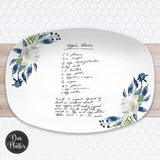 Handwritten Recipe Platter from Photo | Floral Plate • Recipe Card • Keepsake | Personalized Mother’s Day Gift for Mom or Grandma