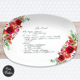 Handwritten Recipe Platter from Photo | Floral Plate • Recipe Card • Keepsake | Personalized Mother’s Day Gift for Mom or Grandma