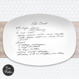Handwritten Recipe Platter from Photo | Blue Toile Custom Family Recipe Keepsake Plate | Personalized Mothers Day Gift for Grandma, Mom
