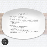 Handwritten Recipe Platter from Photo | Greenery Toile Custom Family Recipe Keepsake Plate | Personalized Mothers Day Gift for Grandma, Mom