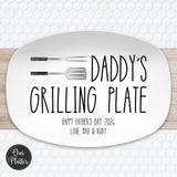 Custom Grilling Platter for Dad | Personalized BBQ Plate | Fathers Day Gift from Kids | Grill Master Serving Tray