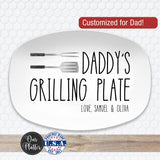 Custom Grilling Platter for Dad | Personalized BBQ Plate | Fathers Day Gift from Kids | Grill Master Serving Tray
