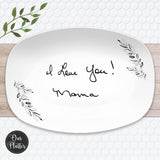 Handwritten Kids Notes Platter | Custom Handwriting from Children | Gift for Mom from Kids | Grandma Gift with Grandkids Names