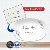 Handwritten Kids Notes Platter | Custom Handwriting from Children | Gift for Mom from Kids | Grandma Gift with Grandkids Names