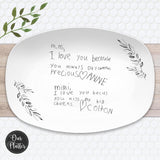 Handwritten Kids Notes Platter | Custom Handwriting from Children | Gift for Mom from Kids | Grandma Gift with Grandkids Names