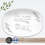 Handwritten Kids Notes Platter | Custom Handwriting from Children | Gift for Mom from Kids | Grandma Gift with Grandkids Names
