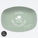Personalized Daddy's Grilling Plate | Custom Dad Grill Platter | BBQ Serving Tray | Fathers Day Gift from Kids | Birthday, Christmas