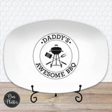 Personalized Daddy's Grilling Plate | Custom Dad Grill Platter | BBQ Serving Tray | Fathers Day Gift from Kids | Birthday, Christmas