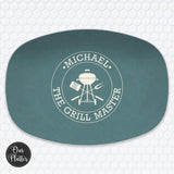 Personalized Daddy's Grilling Plate | Custom Dad Grill Platter | BBQ Serving Tray | Fathers Day Gift from Kids | Birthday, Christmas