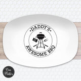 Personalized Daddy's Grilling Plate | Custom Dad Grill Platter | BBQ Serving Tray | Fathers Day Gift from Kids | Birthday, Christmas