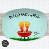 Personalized 1st Father’s Day Handprint BBQ Platter, First Father’s Day Gift from Baby, Custom Grilling Gift for Dad