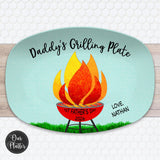 Personalized 1st Father’s Day Handprint BBQ Platter, First Father’s Day Gift from Baby, Custom Grilling Gift for Dad