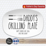 Custom Grilling Platter for Dad | Personalized BBQ Plate | Fathers Day Gift from Kids | Grill Master Serving Tray