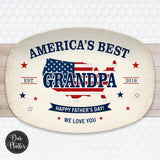 America’s Best Dad Platter | Personalized Father’s Day Gift | Patriotic Dad Serving Tray | USA Dad Gift | Custom Grilling Platter