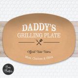Foodie Dad Personalized Serving Platter | Custom Father’s Day Gift Plate | Official Taste Testers Tray for Grilling & Cooking