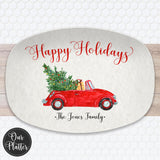Vintage Christmas Truck Personalized Platter