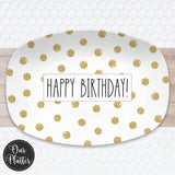 Gold Dots Personalized Holiday Platter | Christmas | Hanukkah | Birthday