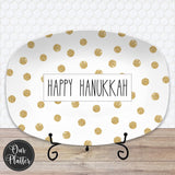 Gold Dots Personalized Holiday Platter | Christmas | Hanukkah | Birthday