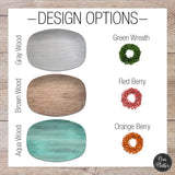 Personalized Family Platter – Custom Holiday Serving Tray, Boxwood Berry Design