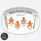 Personalized Gingerbread Platter | Custom Family Christmas Plate