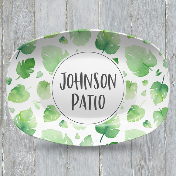 Palm Leaves Personalized Custom Platter