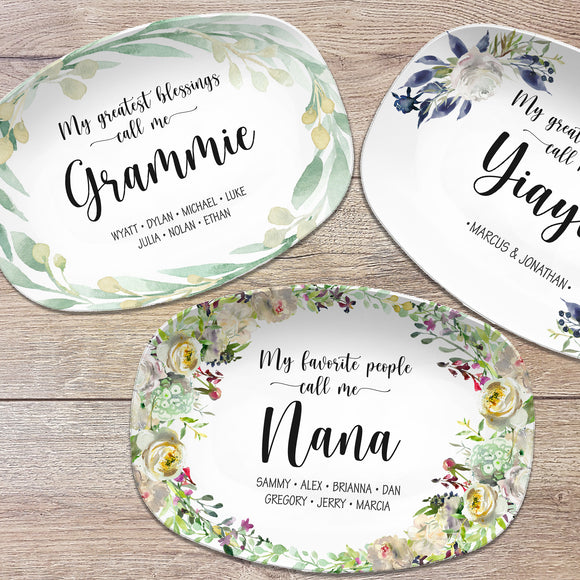 Gift for Grandma, Mother's Day Personalized Platter