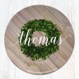 Greenery / Berry Wreath Personalized Plate