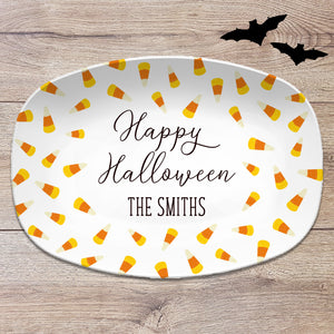 Halloween Candy Corn Personalized Platter