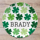 St. Patrick's Day Clover Shamrock Personalized Platter
