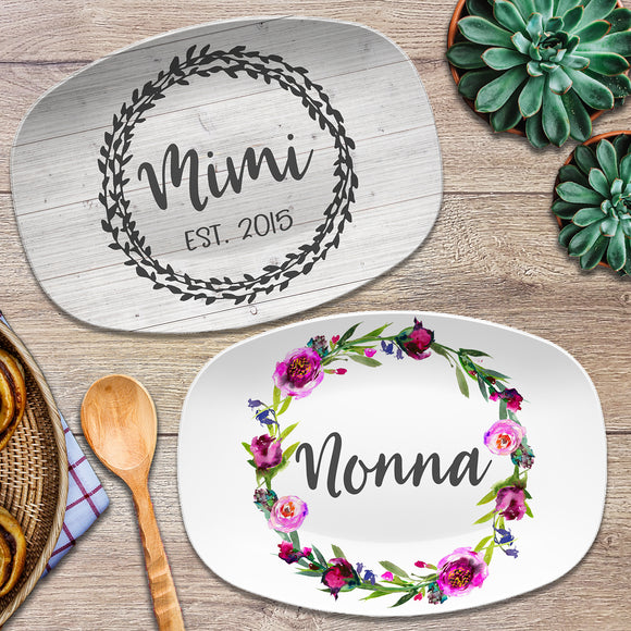 mothers day platter gift for mom, mimi, nonna, grandma, granny, personalized platter for mother's day