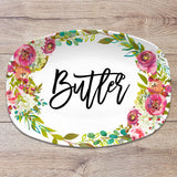 Pink Floral Personalized Platter