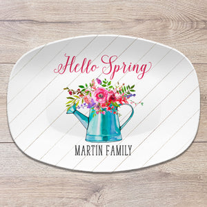 Floral Watering Can Spring Platter