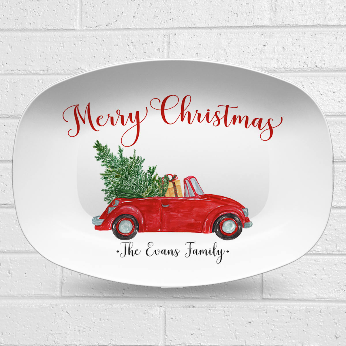 Vintage Christmas Car Personalized Platter – Our Platter