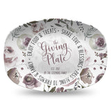 Neighborhood Giving Platter | Boho Gray Floral | Personalized Plate