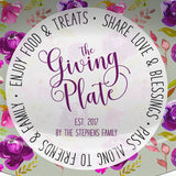 Neighborhood Giving Platter | Boho Purple Floral | Personalized Plate