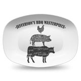 BBQ Butcher Cuts Custom Personalized Platter | Father's Day • Grill • Butcher Cuts • Summer • Outdoors • Cow • Pig • Chicken