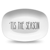 HandScript White Platters | Gather - Thankful - Blessed - Celebrate - Grateful - Joyful - Noel - Tis The Season - Peace - Custom