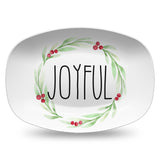 HandScript White Platters | Gather - Thankful - Blessed - Celebrate - Grateful - Joyful - Noel - Tis The Season - Peace - Custom