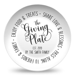 Giving Plate | Farmscript Black & White | Personalized Plate
