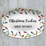 Christmas Lights Holiday Custom Personalized Platter