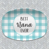 Mother's Day Buffalo Plaid Personalized Platter | Best Mom Ever | Home Is Where Mom Is | Gift for Mom or Grandma