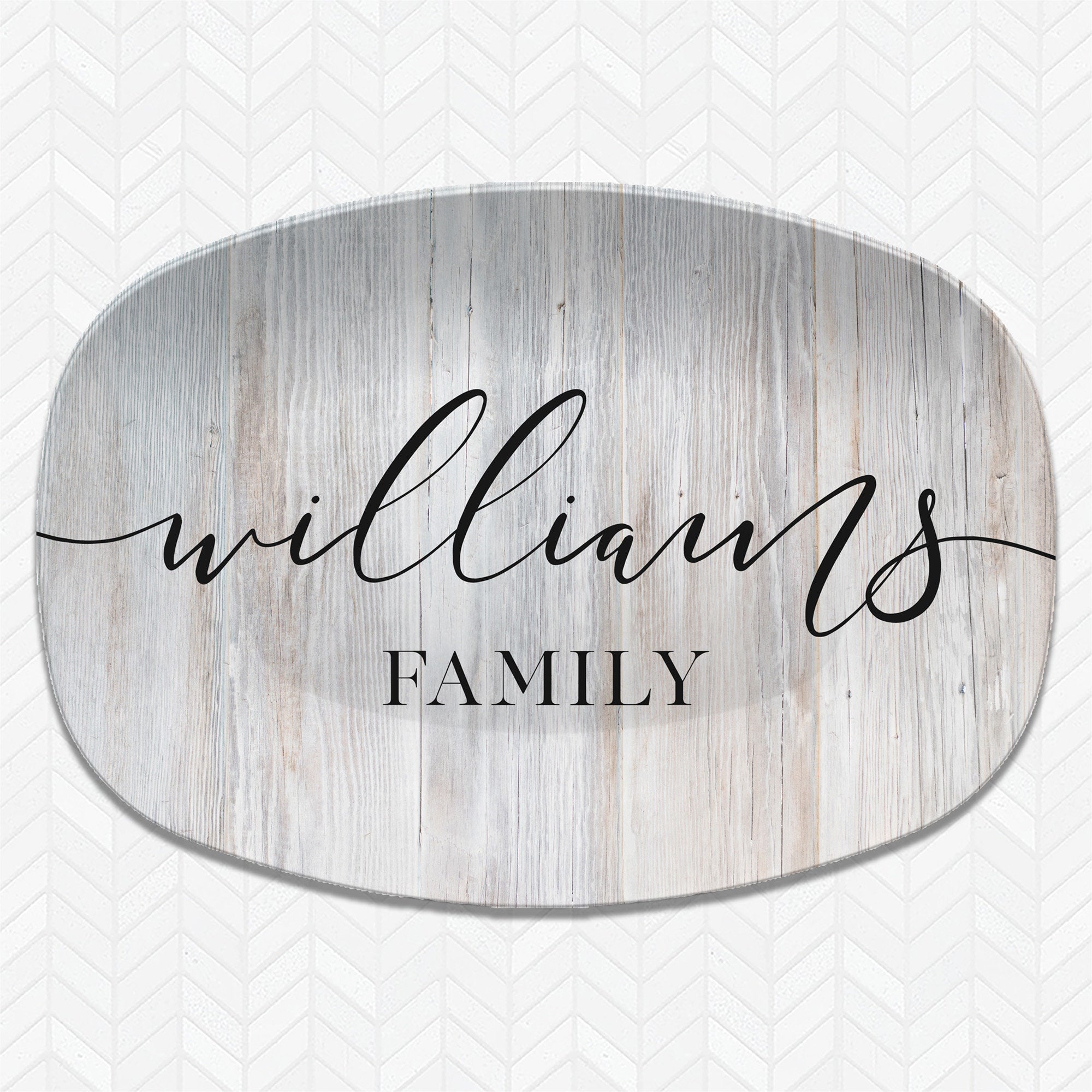 Script Family Name Sign Script Family Name Personalized Platter – Our Platter